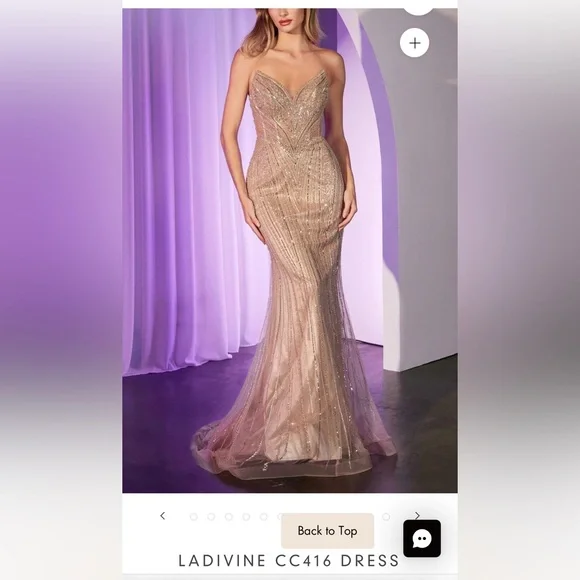 La Divine CC416 Dress Mocha/Champagne - Picture 9 of 13